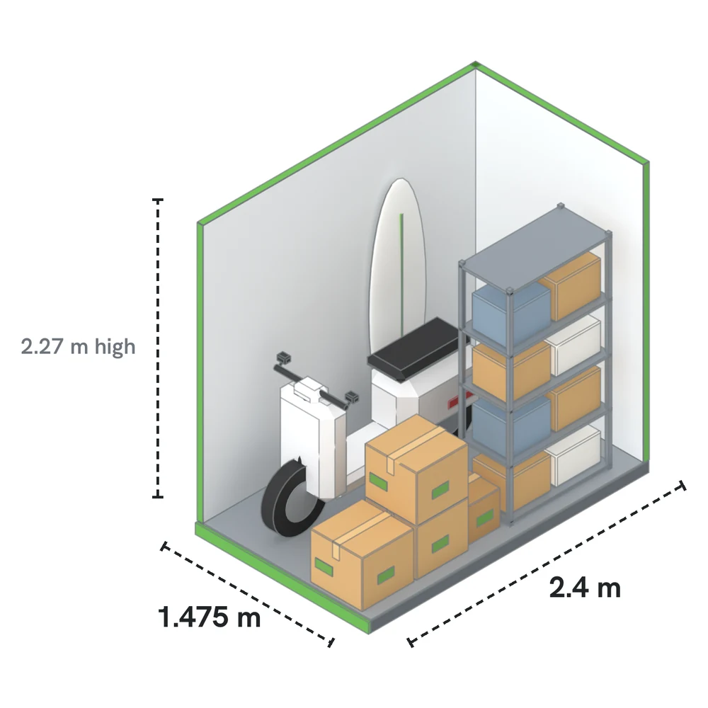 Drive-Up Small drawn to scale with furniture and boxes inside
