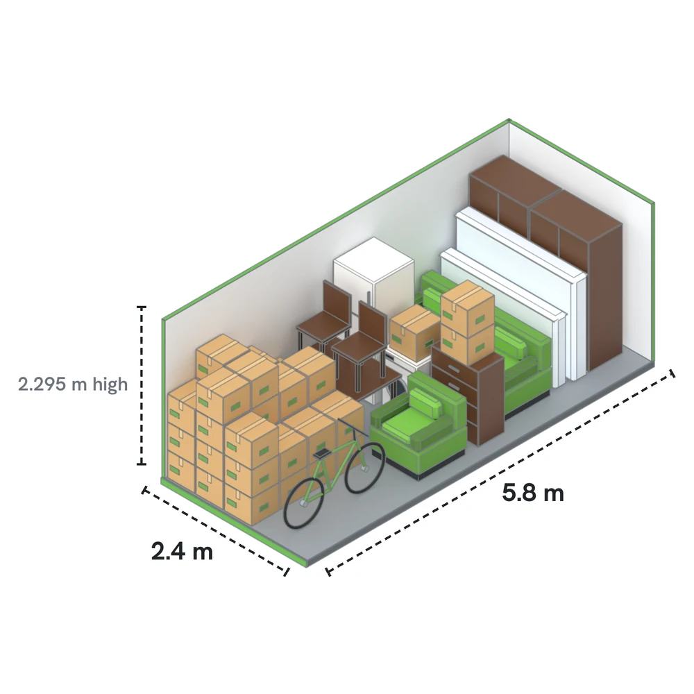 Drive-Up Large drawn to scale with furniture and boxes inside